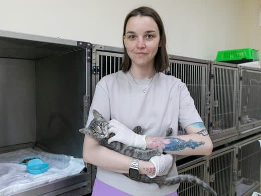 Волонтёр-ветеринар РУДН в клинике, Ташкент